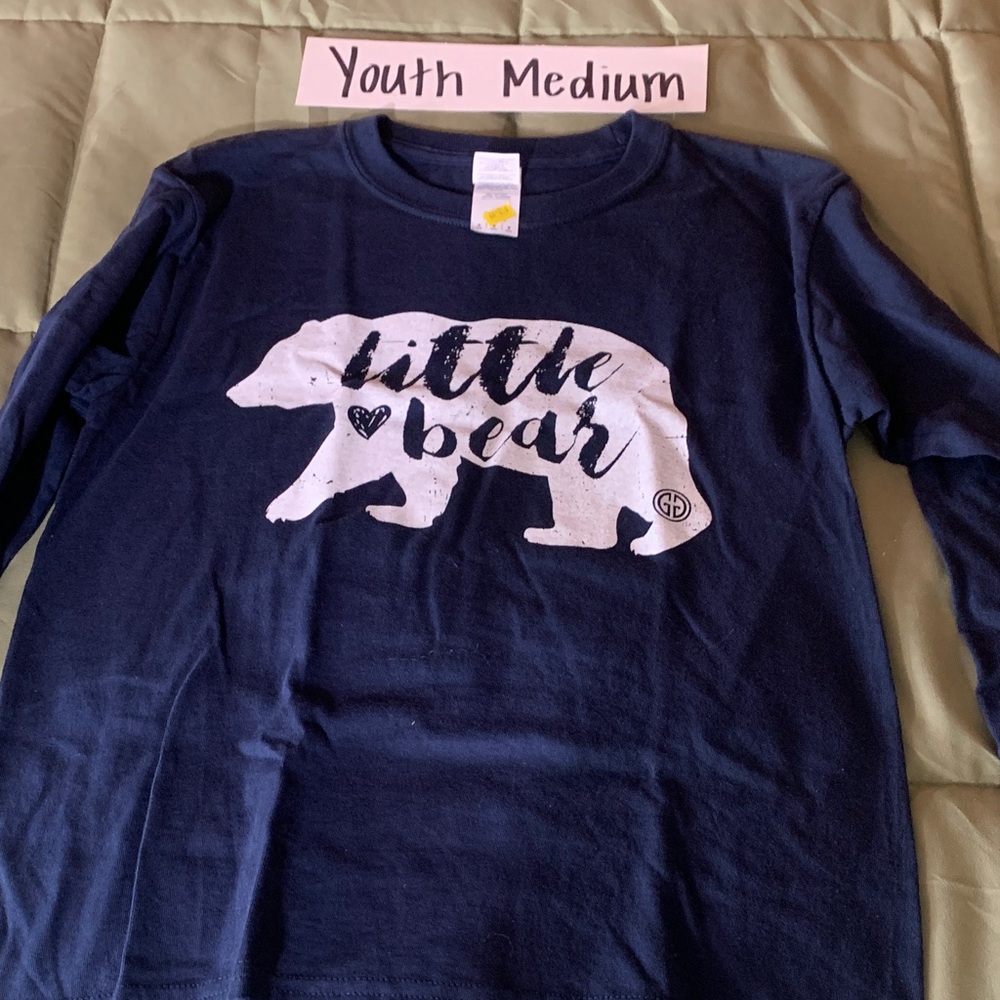 2/$25 Gildan Navy Little Bear Long Sleeve Tee